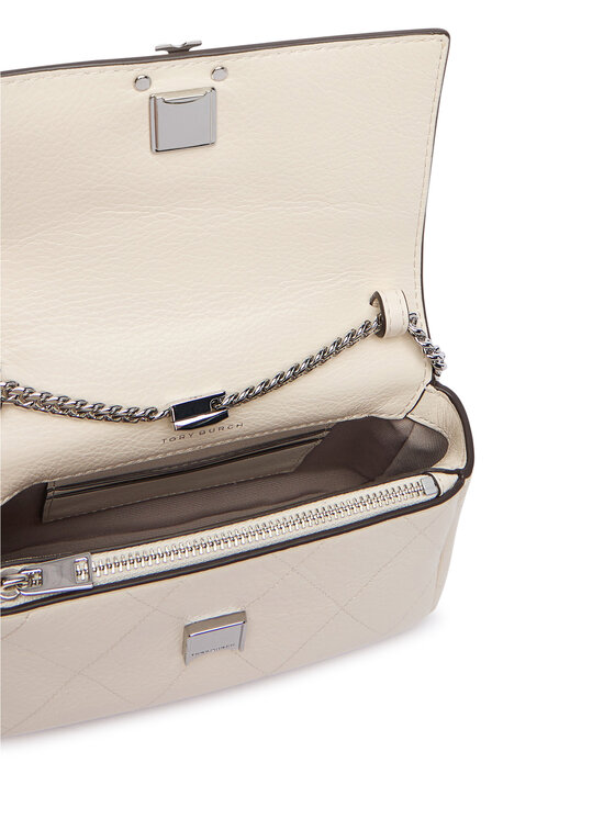 Tory Burch Сумка Tory Burch Charlie Quilted Mini Top Handle Chain Wallet 186032 Кремовий