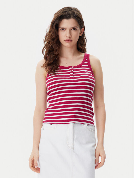 Tommy Jeans Tommy Jeans Top DW0DW19492 Rosso Slim Fit