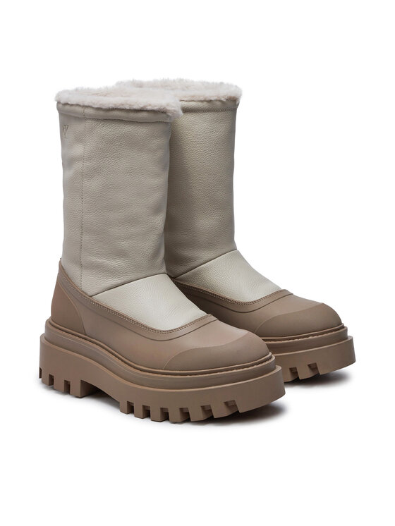 Calvin Klein Jeans Апрески Calvin Klein Jeans Flatform Chelsea Boot Padded YW0YW01558 Бежов