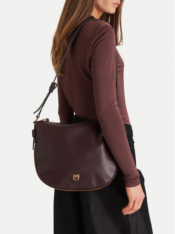 PINKO Torebka PINKO Hobo Zip Around Classic Ai 25-26 PLTT 105113 A0QO Bordowy
