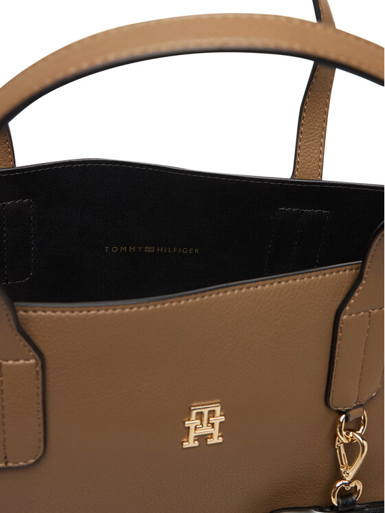Tommy Hilfiger Ročna torba Tommy Hilfiger Th Icon Satchel AW0AW18122 Rjava