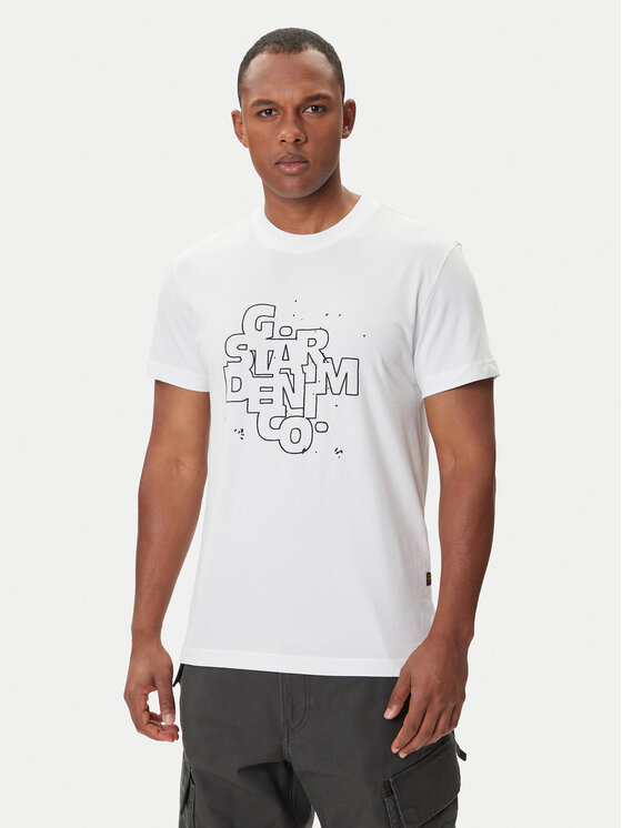 G-Star Raw G-Star Raw Camiseta HD Print D26824-D975 Blanco Regular Fit