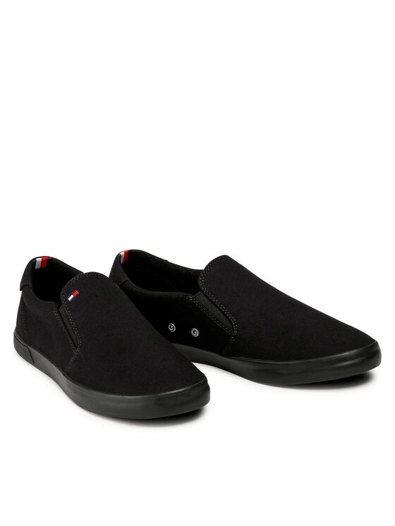 Tommy Hilfiger Гуменки Tommy Hilfiger Iconic Slip On FM0FM00597 Черен
