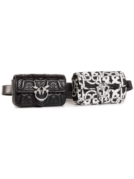 PINKO Nerka PINKO Love Doubletiny Monogram Fl AI 20-21 PLTT 1P21X3 Y6NQ Czarny