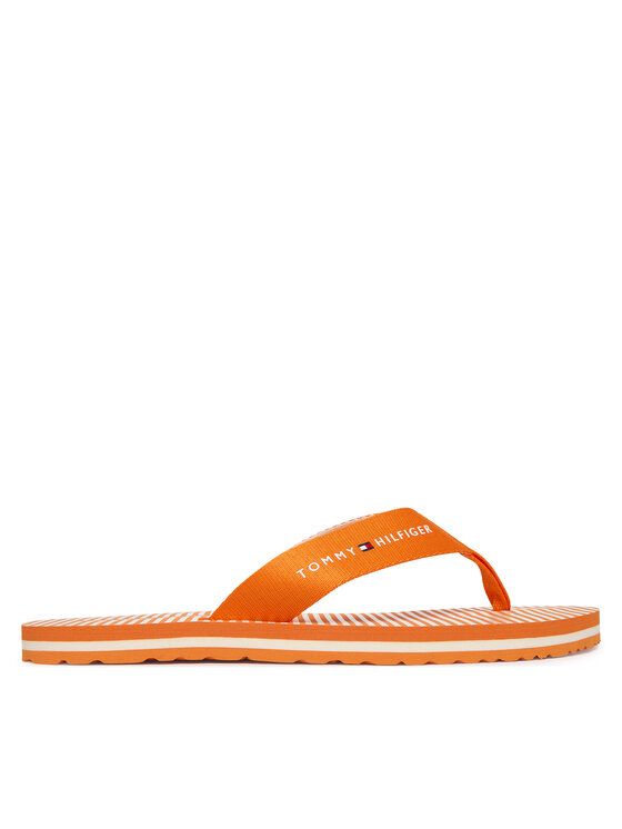 Tommy Hilfiger Джапанки Tommy Hilfiger Th Ithaca Stripe Summer Sandal FW0FW09192 Оранжев