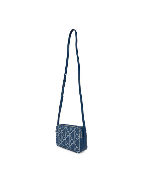 Calvin Klein Ročna torba Calvin Klein Emblem Aop Denim Camera Bag LV04F3430G Modra
