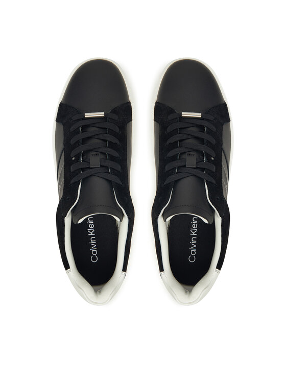 Calvin Klein Sneakersy Calvin Klein Classic Cupsole Laceup Tape Lth YM0YM01430 Čierna