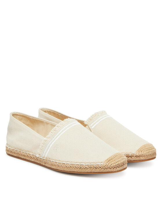 Tommy Hilfiger Espadrilky Tommy Hilfiger Fringe Canvas Closed Espadrille FW0FW08881 Béžová