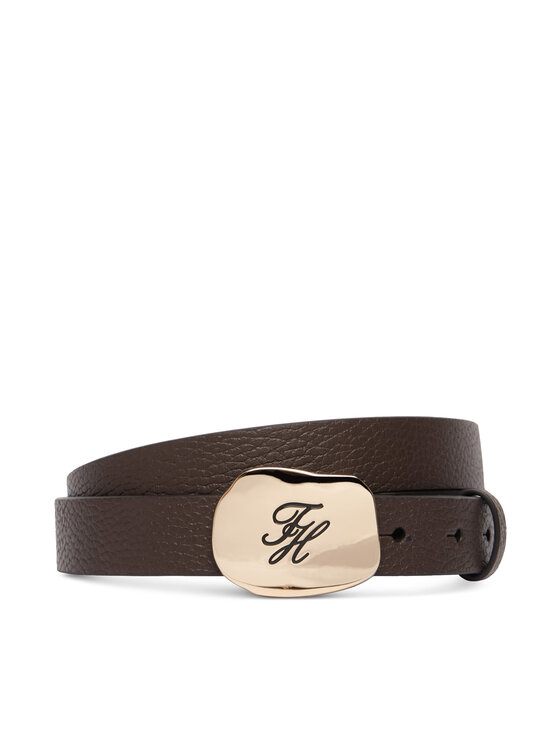 Tommy Hilfiger Pásek Tommy Hilfiger Th Plaque 2.5 Pebble AW0AW19152 Hnědá