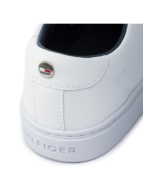 Tommy Hilfiger Laisvalaikio batai Tommy Hilfiger Cristal Leather Slip On Sneaker FW0FW04513 Balta