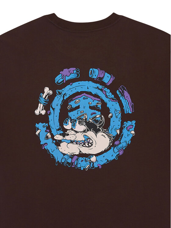 Element Element Camiseta Bad Doggie ELYZT00560 Marrón Relaxed Fit