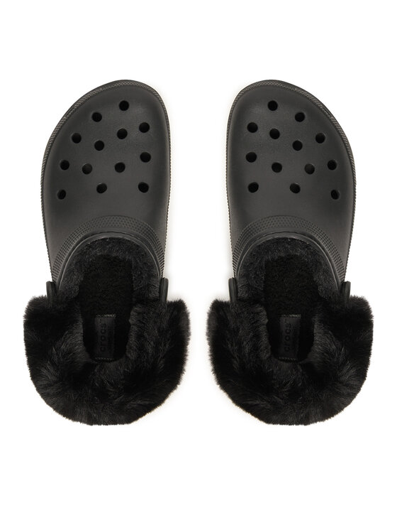 Crocs Шльопанці Crocs Classic Platform Fuzz Lined Clog 212854 Чорний