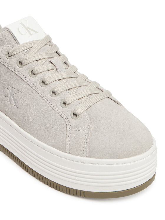 Calvin Klein Jeans Sneakersy Calvin Klein Jeans Bold Flatf Low Lace Mg Sd YW0YW01839 Sivá