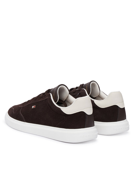 Tommy Hilfiger Sneakersy Tommy Hilfiger Icon Court Light Leather FW0FW09593 Brązowy ciemny