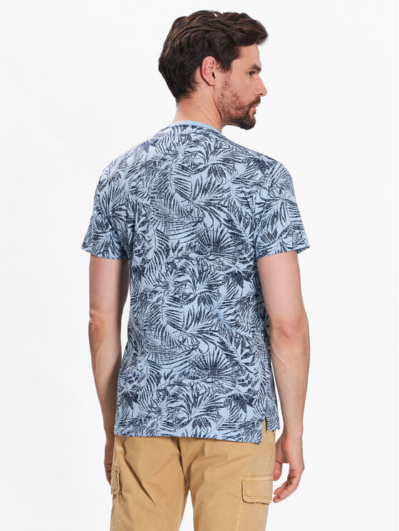 INDICODE INDICODE T-shirt Palme 40-935 Blu Regular Fit