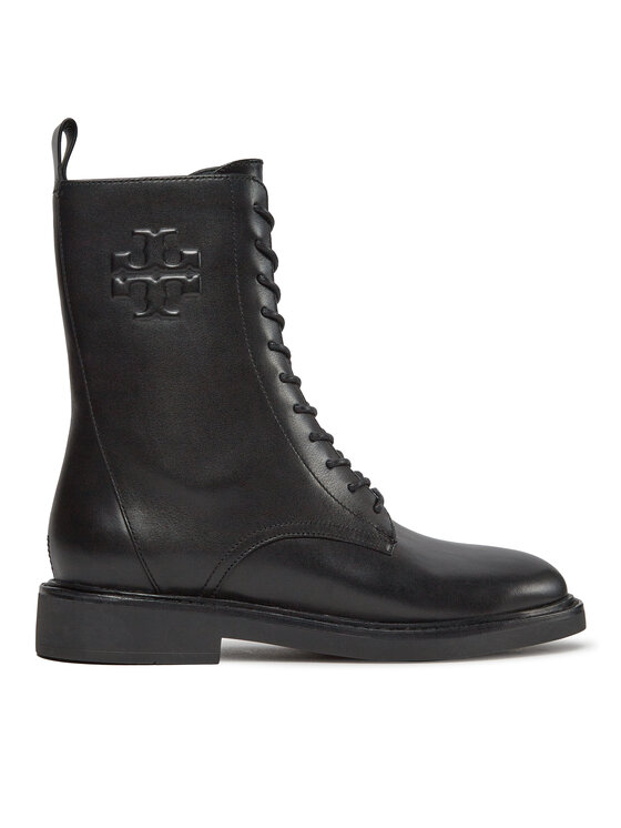 Tory Burch Čizme Tory Burch Double T Combat Boot 154336 Crna