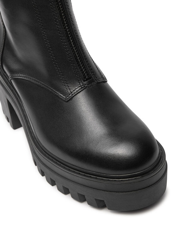 Calvin Klein Jeans Bokacsizma Calvin Klein Jeans Chunky Heeled Zip YW0YW01541 Fekete