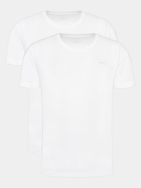 Gant Gant Komplet t-shirt majic﻿ C-Neck 2 Pack 900002008 Bela Regular Fit