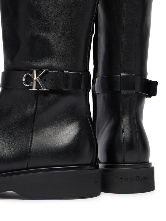 Calvin Klein Čižmy Calvin Klein Knee Boot W/ Metal Logo HW0HW02665 Čierna