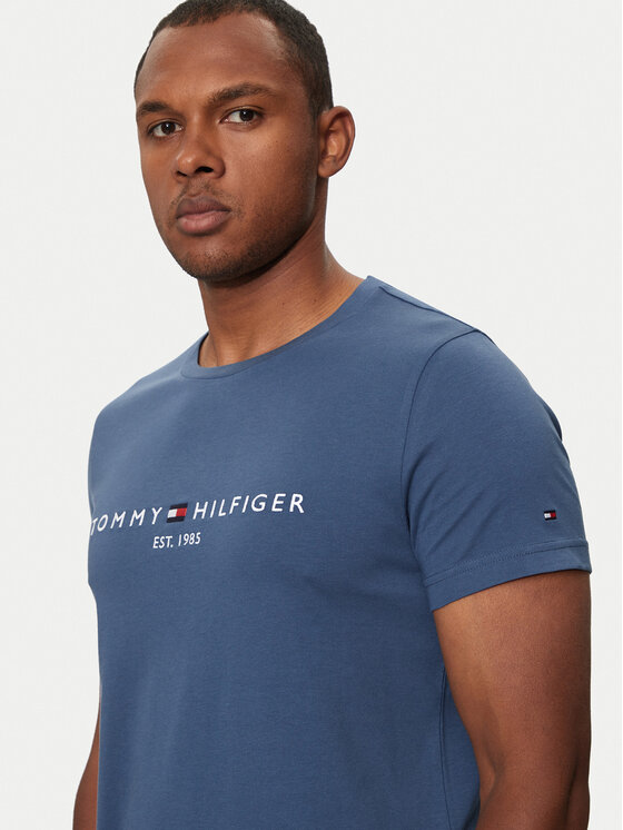 Tommy Hilfiger Tommy Hilfiger Póló Logo MW0MW11797 Kék Slim Fit