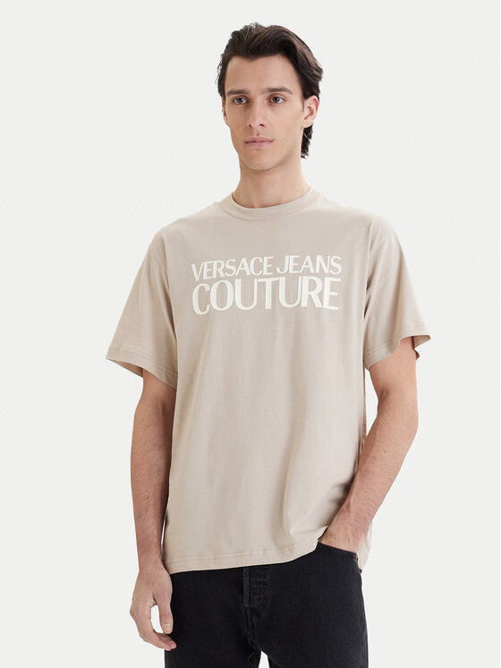 Versace Jeans Couture Versace Jeans Couture Camiseta 80GAHT01 CJ00T Beis Regular Fit