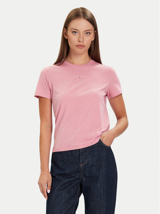 Tommy Jeans Tommy Jeans Camiseta Linear DW0DW21964 Rosa Regular Fit
