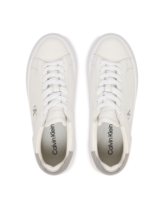 Calvin Klein Sneakers Calvin Klein Flatform Lace Up Lth Met YW0YW01929 Alb