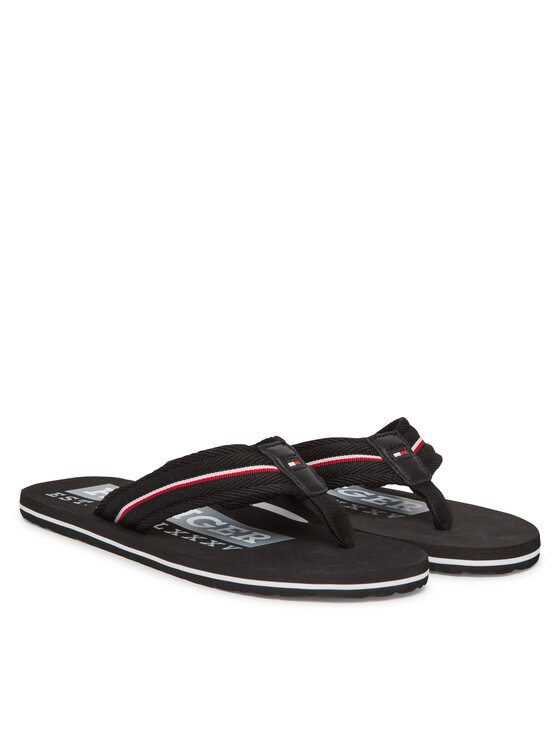 Tommy Hilfiger Japonki Tommy Hilfiger Corporate Hilfiger Beach FM0FM05436 Czarny