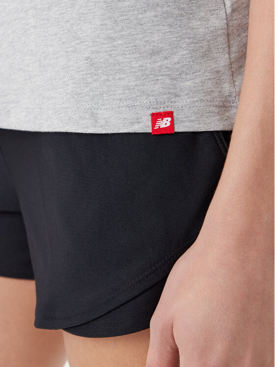 New Balance New Balance Marškinėliai Essentials Stacked Logo Tee WT91546 Pilka Athletic Fit