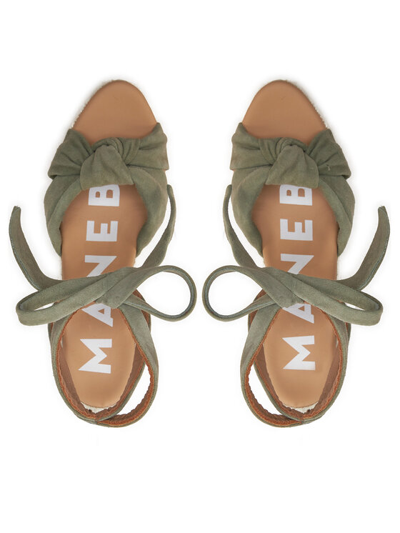 Manebi Espadrillas Manebi Hamptons Wedge Espadrilles With Knot W 0.1 WS Verde