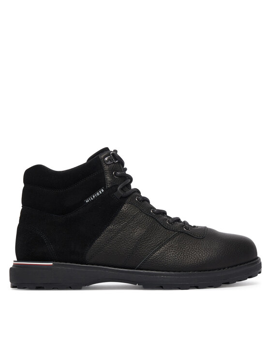 Tommy Hilfiger Ghete Tommy Hilfiger Corporate Outdoor Warm Lth Boot FM0FM05991 Negru