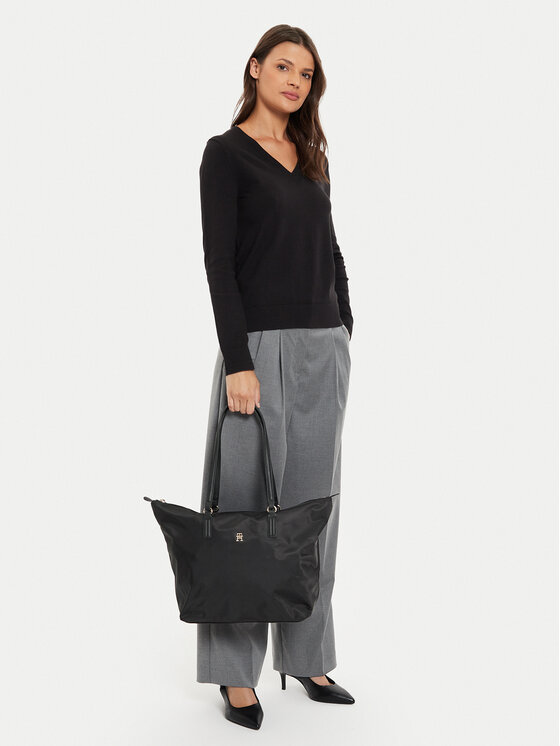 Tommy Hilfiger Borsetta Tommy Hilfiger Poppy Th Tote AW0AW15639 Nero