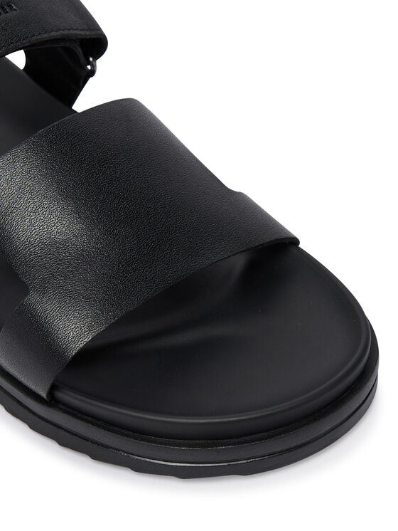 Tommy Hilfiger Klapki Tommy Hilfiger Adjustable Premium Lth Sandal FM0FM05773 Czarny