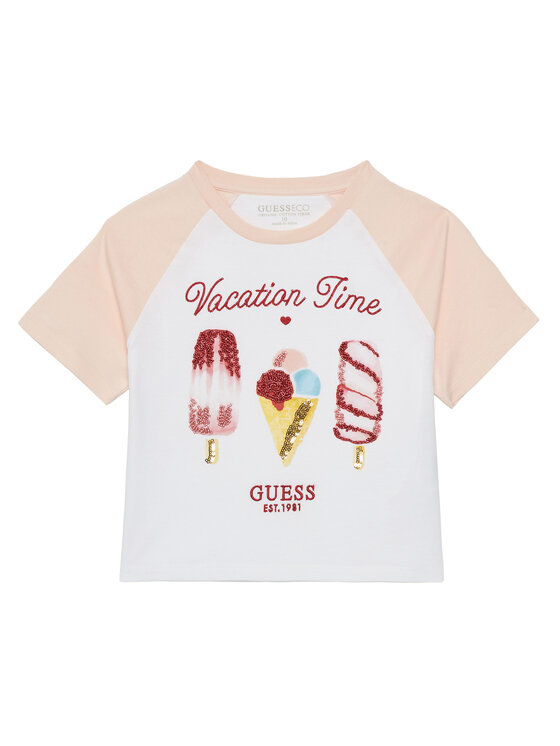 Guess Guess Футболка J5GI06 K8HM4 Білий Boxy Fit