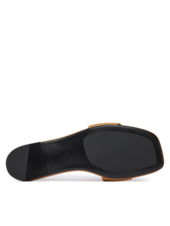 Calvin Klein Şlapi Calvin Klein Square Flat Sandal Emblem HW0HW03128 Maro
