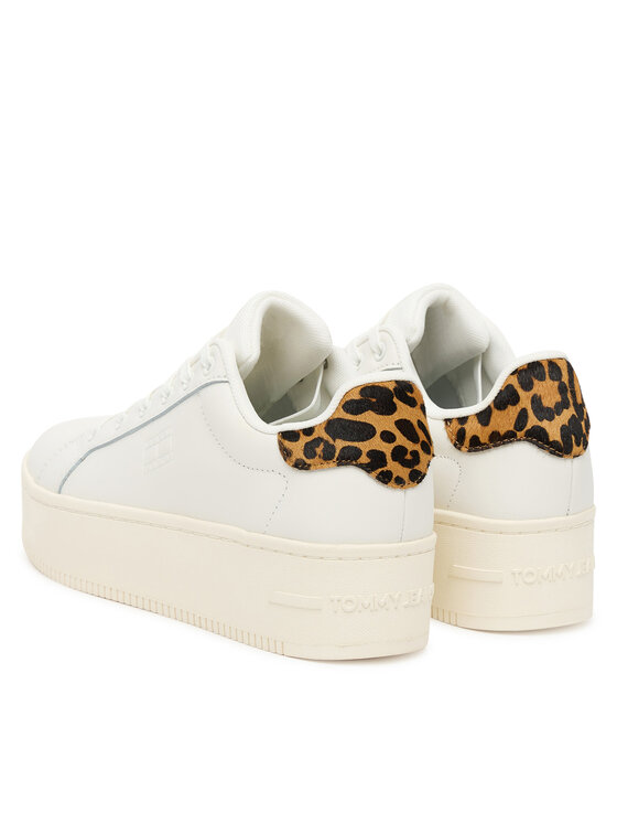 Tommy Jeans Sneakersy Tommy Jeans Tjw Flatform Leopard Sneaker EN0EN02930 Biały
