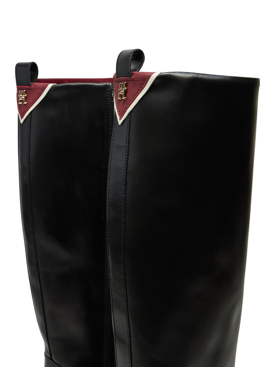 Tommy Hilfiger Ilgaauliai Tommy Hilfiger Premium Leather Long Boot FW0FW08180 Juoda