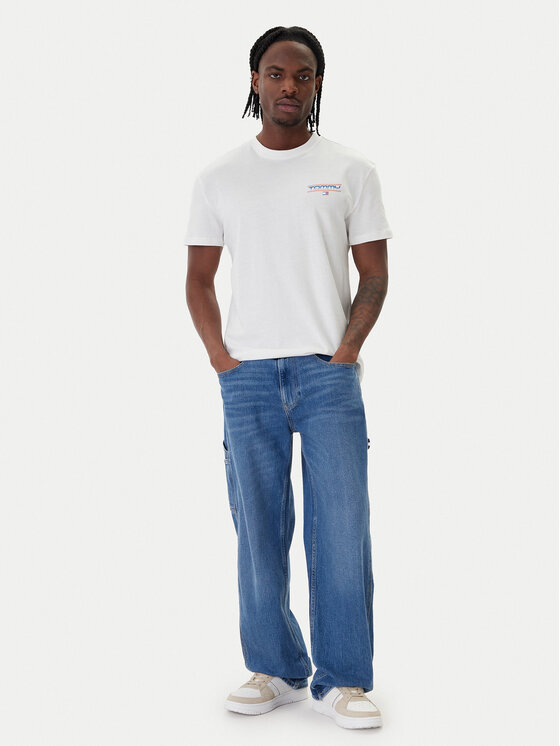 Tommy Jeans Tommy Jeans Camiseta Poster DM0DM22541 Blanco Regular Fit