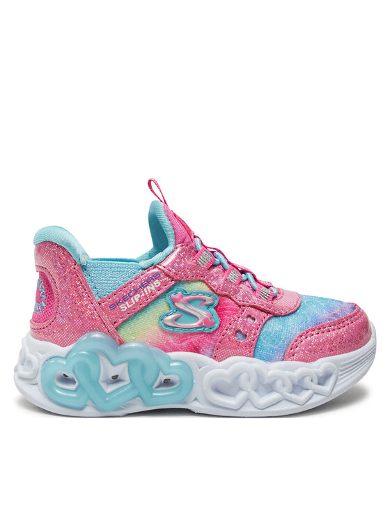 Skechers Sneakersy Skechers Infinite Heart Lights 303755N/PKMT Strieborná
