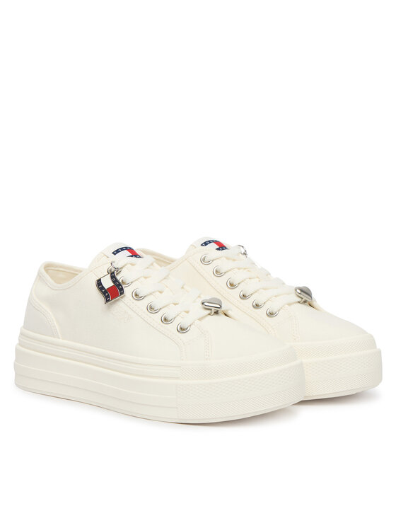 Tommy Jeans Sneakersy Tommy Jeans Tjw Flatform Sneaker Charms EN0EN02959 Biały