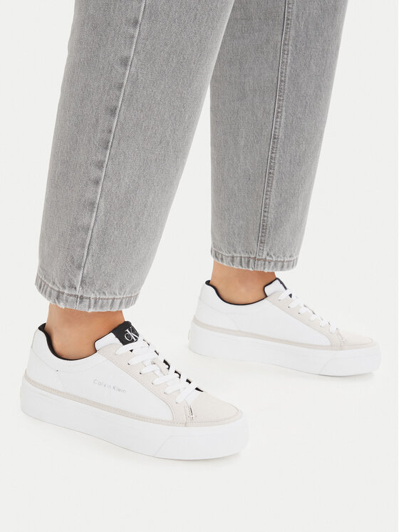 Calvin Klein Αθλητικά Calvin Klein Vulc Flatf Laceup HW0HW03086 Λευκό