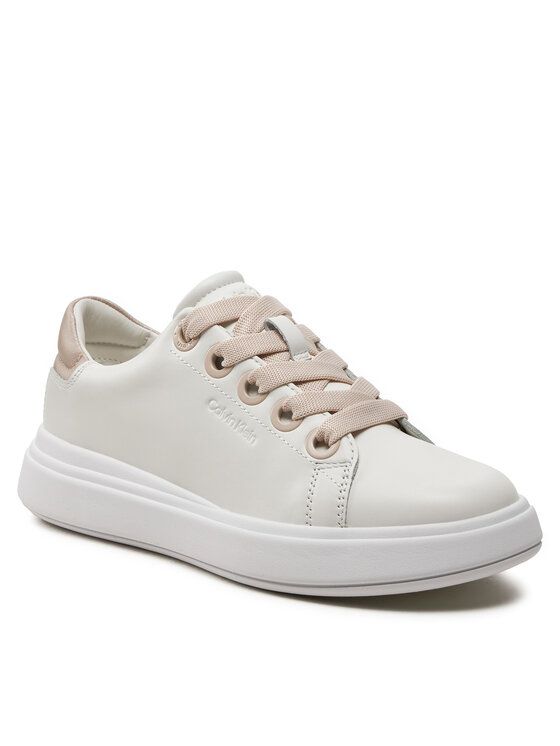 Calvin Klein Sneakers Calvin Klein Cupsole Lace Up Lth HW0HW02085 Bianco