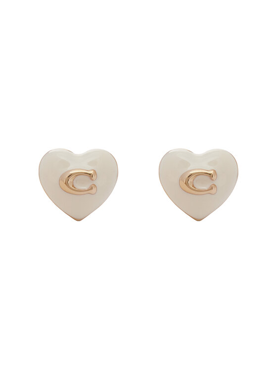 Coach Kolczyki Coach Enamel Heart Stud Earrings 37479226GLD100 Srebrny