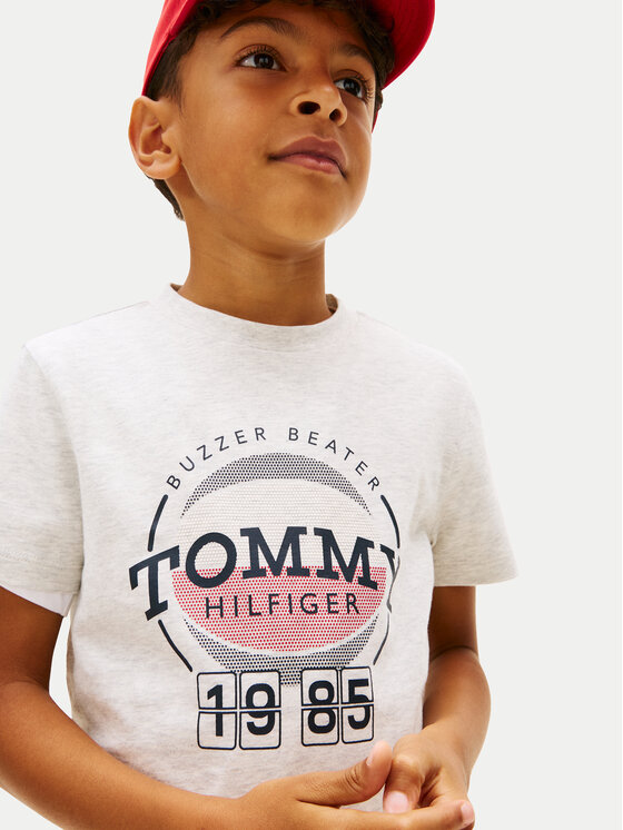 Tommy Hilfiger Tommy Hilfiger Camiseta Basketball Graphic KB0KB10277 D Gris claro Regular Fit