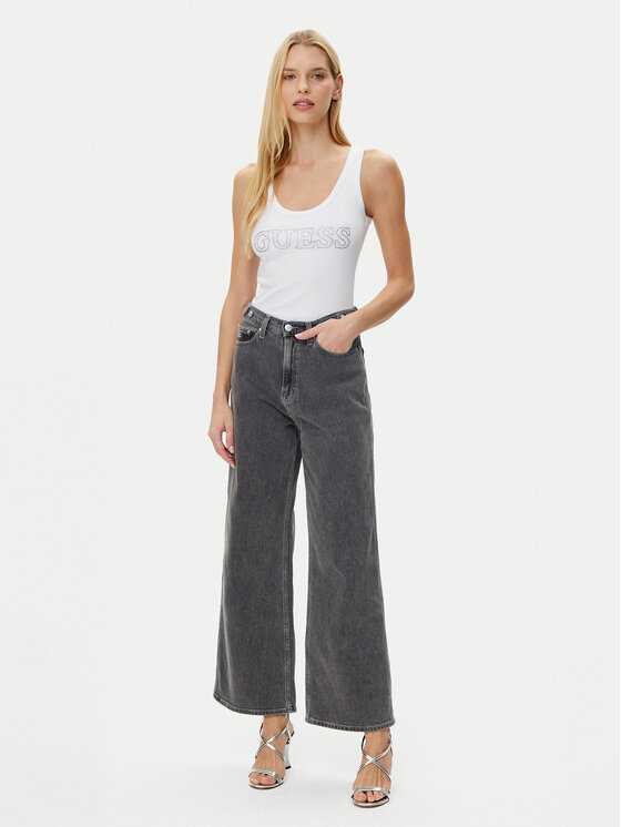 Guess Guess Marškinėliai W5GP29 KA0H1 Balta Regular Fit