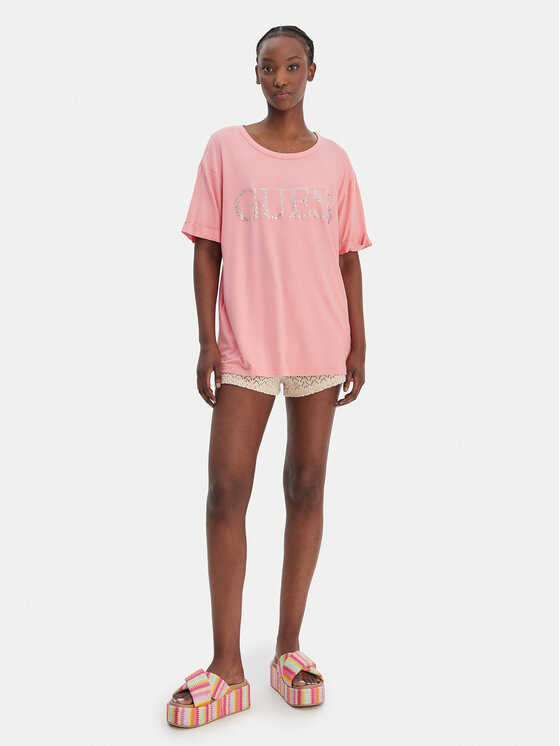 Guess Guess T-shirt E5GI07 K68D2 Rosa Regular Fit