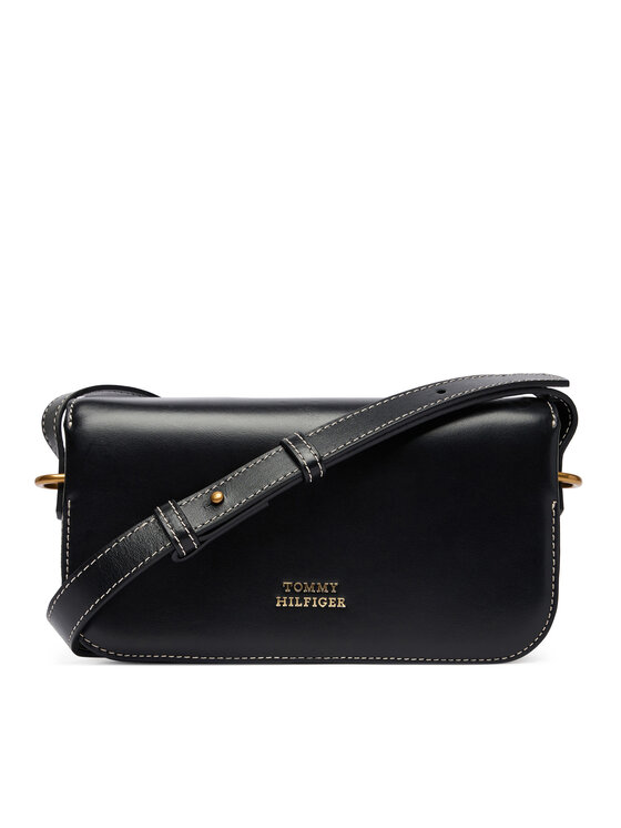 Tommy Hilfiger Ročna torba Tommy Hilfiger Th Script Flap Crossover AW0AW18399 Črna