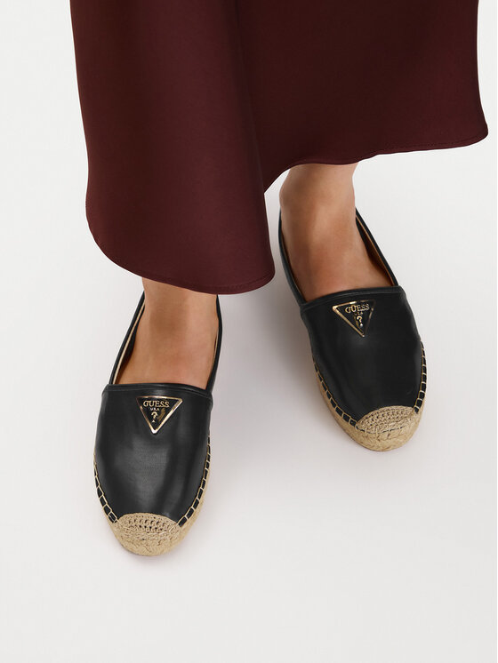 Guess Espadryle Guess FLJLND LEA14 Czarny