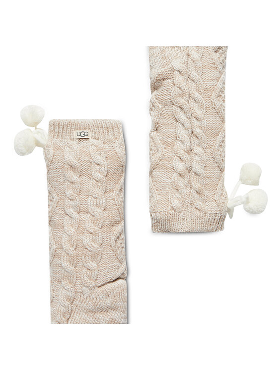 Ugg Dlouhé ponožky Ugg W Pom Pom Fleece Lined Crew Sock r.OS 1014837 Béžová