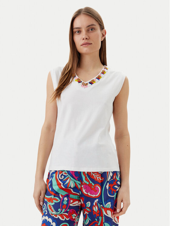LOLA CASADEMUNT LOLA CASADEMUNT Топ MS2515021 Білий Regular Fit